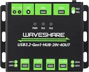 Waveshare Industrial Grade USB HUB, Extending 4X USB 3.2 Ports, Switchable Dual Hosts, Compatible with Windows 11/10/ 8.1/8/7/XP OS etc.