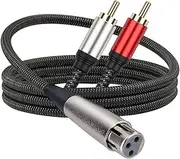 XLR to 2 RCA Y Splitter Cable Professional XLR to 2 RCA Cable Clear Audio Signal Transmission for Headphone Amplifier Mic