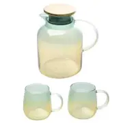 Whole Housewares Glass Teapot Set - Clear Loose Leaf Tea pot (60.8 oz) with Lid