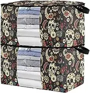 sanluoli 60L 2 Pack Under Bed Shoe Storage Organizer with Reinforced Handles, clear window Closet Organizer Boxes