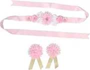 CATIEBYE Pregnancy Shower Decor Belly Sash Flower Badge Maternity Sash Belt for Women