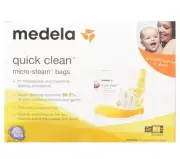 Medela Quick Clean MicroSteam Bags, Sterilizing Bags, Yellow, 12 Pack