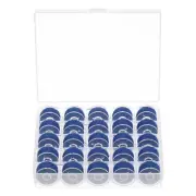Prewound Sewing Bobbin Thread Set of 25pcs with Storage Plastic Case, Navy Blue