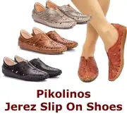 Women Pikolinos Jerez Shoes Slip On Leather Loafers Cushioned Footbed NEW