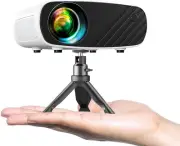 ELEPHAS Mini Projector, Full HD 1080P Supported Projector with Tripod, Small ...