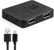 HDMI Splitter 1 in2 Out, Dual Monitor Adapter,HDMI Splitter 4K for Dual Monitors, for Fire Stick, PS4, Xbox, PS3, Sky Q Box (Mirror Only, Not Extend)