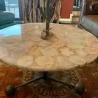 36" Natural White Agate Stone Tabletop - Round Home Decor Centerpiece