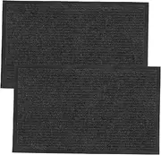GANAZONO 2pcs Entry Door Floor Mat Absorbent Doormat Rugs for Entryway Non Slip Rug Floor Mat Entrance Doormat PVC Grey