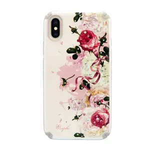 apbs iPhone XS / iPhone X 施華彩鑽軍規防摔手機殼-薔薇之戀