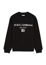 Dolce & Gabbana Kids Logo Cotton Sweatshirt (8-13 Years) - Black - 10YR (10 Years) 10YR (10 years)