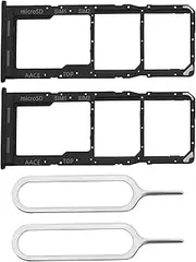 [LT Easiyl] 2pcs Dual SIM Card Slot Tray Holder Micro SD Card Holder Dual SIM Card Slot Tray Stand with SIM Pin Compatible with Samsung Galaxy A13 4G, Black