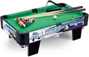 Mini Table Billiards Game, Home and Office Desktop Billiards Game, Including Pool Table 15 Colorful Balls, 1 Cue Ball, 2 Billiard Sticks and 1 Chalk Arcade Table Games