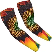 [FSCEV] Rainbow Sunflowers Sun Protection Arm Sleeves Outdoor Essentials Cooling Compression Golf Hiking Cycling