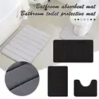 3Pcs/Set Dry Fast Bathroom Floor Mat Machine Washable Soft Rugs For Home Floor