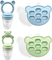 Baby Fruit Food Feeder Pacifier,Easy Demoulding Silicone Teether Toy - Ice Cup Mold Design Teething Relief Toy Dishwasher Safe Teeth Grinding Tool for Banana