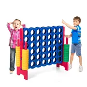 Babyjoy Giant 4-in-a-Row Game Jumbo Kids Adults 4-to-Score Game Set Family Fun Indoor & Outdoor Play Board Game Red