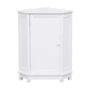 Triangle Corner Cabinet 31.5" x 24.72" x 17.52" Adjustable Shelf MDF Board White