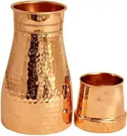 Copper Carafe Water Storage Drinking Bottle Bedroom Jar Health Benefits 1 Litre