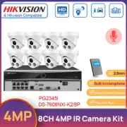 Hikvision 4K AcuSense 8CH NVR MIC 4MP IR POE Security Camera System Night Vision