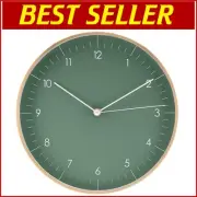 Elegant Silent Wall Clock in Dark Green - Scandinavian Design for Every Room