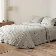 Burrito Blanco Bouti Bedspread, 100% Microfiber, Grey, Ancho de 135