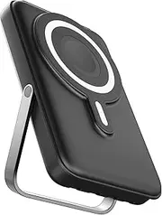 Magnetic Power Bank, 20000mAh Portable Charger, PD20W/22.5W Wireless Battery Pack with 4 Charging Cable, Powerbank for Smart Phone,Ipad with Built-in Bracket(Black)