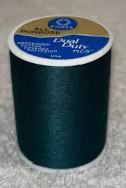 Vtg J & P Coats Dual Duty Plus Spool Green Sewing 300 Yds Thread 323-A NOS
