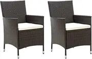 Generic Garden Chairs with Cushions 2 pcs Poly Rattan Brown,316679