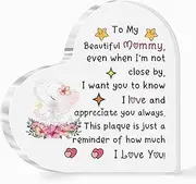Mommy Gifts Acrylic Plaques Mother's Day Present Mom Appreciate Present Mum Birthday Heart Sign Home Decorations Christmas Souvenirs from Son Daughter to Mummy Elephant Design Love Reminder Keepsake
