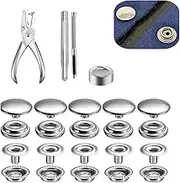 Canvas Snap Kit, 200 Pcs 15mm Heavy Duty Snap Button Press Stud Cap with Pliers and 3 Setting Tools, for Boat Cover Furniture, Canvas,Tarpaulins, Tents, Awnings, Clothing, Leather DIY Craft