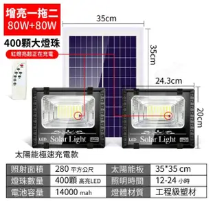 【DE生活】LED大功率分體探照燈 智能光控太陽能感應燈 遙控定時 太陽能分體式壁燈 太陽能路燈 照明燈