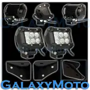 Corner Bracket+2x Cree LED Light Flood Beam 4x4 for 07-17 Jeep Wrangler JK (for: Jeep)
