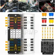 Universal 16 Way Blade Fuse Block Car Boat RV Power Distribution Holder Box Kit