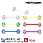 2PCS Tongue Piercing Bars Flexible Bioplast Barbells Body Piercing Jewellery
