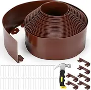 6 Inch Tall 66 ft Length No Dig Landscape Plastic Edging Kit with Hammer Spikes Plastic Garden Flower Bed Edging Landscape Edging Border for Gardens Border Lawn Grass Yard (Brown)