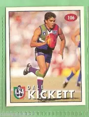 1996 AFL SELECT STICKER #106 DALE KICKETT, FREMANTLE DOCKERS