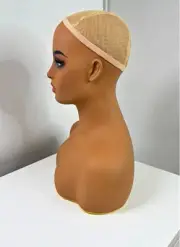 Realistic Female Mannequin Head Shoulders for Wigs Display Stand High End
