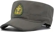 [eYourlife2012] Cotton Unisex Cadet Army Cap Basic Everyday Military Style Hat Camo Embroidered Military Cap Outdoor Sports Hat