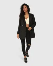 [Belle & Bloom] Because Of You Trimmed Blazer - Black