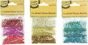 [3PCE] Krafters Korner Crushed Glass Beads, Sparkling Craft Supplies for Jewelry Making, Resin Art, and DIY Projects - MultiColours 7G