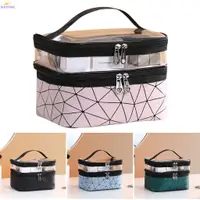 在飛比找蝦皮購物優惠-Double Layer Cosmetic Bag Squa