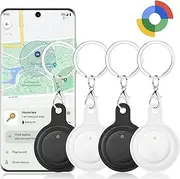 [4 Pack Android Air Tag] Bluetooth Tracker for Android Phones. Google Certified Smart Tracking Tag for Google Find My Device App. Item Finder Locator for Keys, Luggage, Purse and More(2Black+2White)