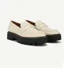 Franco Sarto Cassandra Loafer Size 9 Ivory Patent Lug Sole Penny Loafers