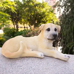 仿真狗擺件樹脂小動物雕塑土狗模型家居客廳中華田園犬落地擺設