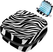 Period Bag,Sanitary Napkin Storage Bag,Animal Stripe Zebra Print,Tampon Holder for Purse