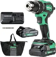 [Metabo HPT] 18V MultiVolt™ Cordless Brushless Hammer Drill Kit |1/2-Inch Chuck | Includes 2-18V 2.0Ah Batteries | 620 in-lbs of Torque | Reactive Force Control | DV18DEX