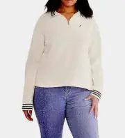 NAUTICA Ladies' 1/2 Zip Pullover Sweatshirt, Marshmallow XL. AK