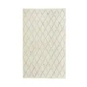 Diamond Trellis Hand Woven Wool Viscose Cream Rug 150x240cm