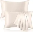 2 Pack 100% Pure Silk Pillowcase for Hair and Skin, Both Sides Mulberry Silk