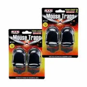 Ozoffer 4Pcs Mouse Trap Plastic Clean Touch Pest Control Rodent Extra Strength